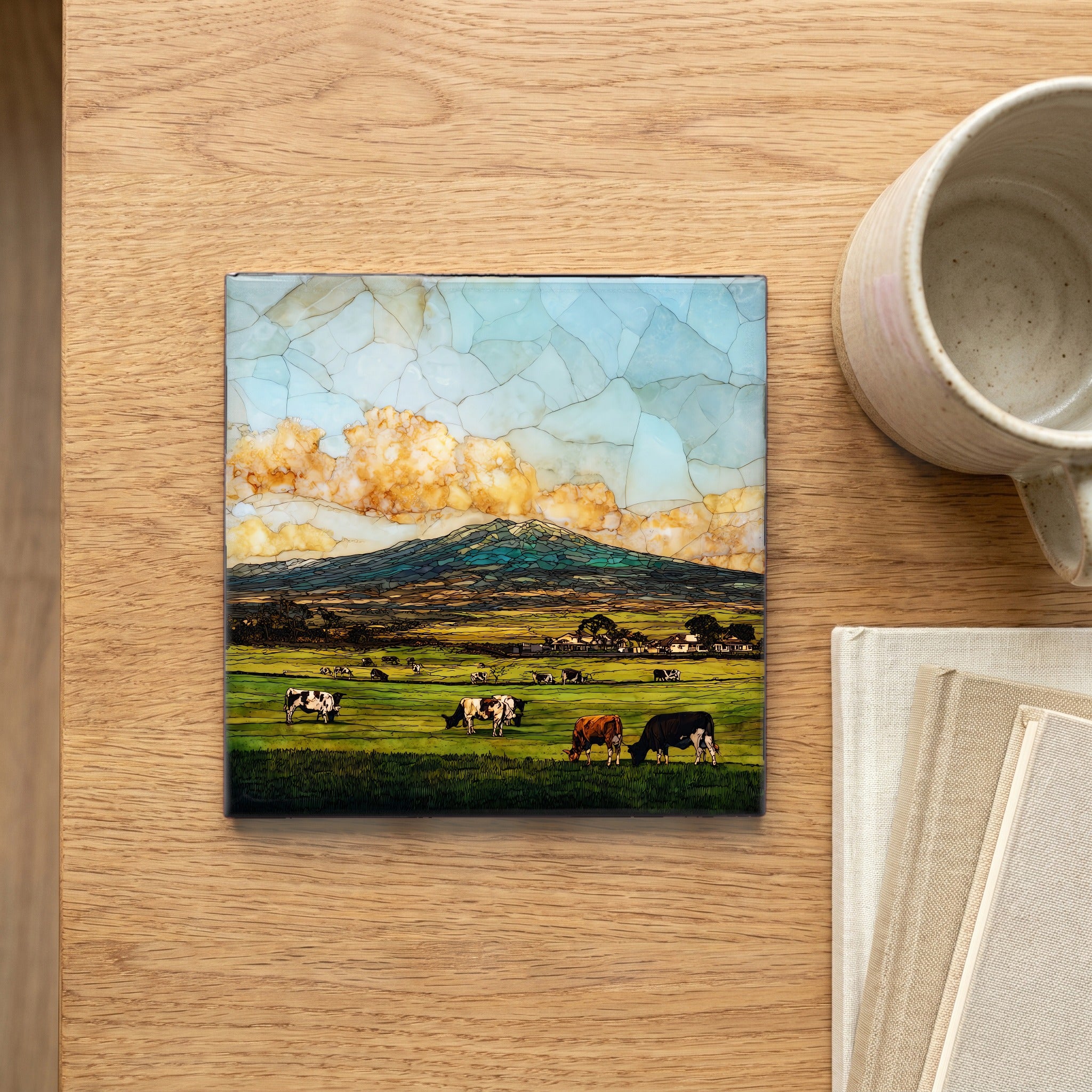 Parker Ranch Big Island Ceramic Art Tile — scale