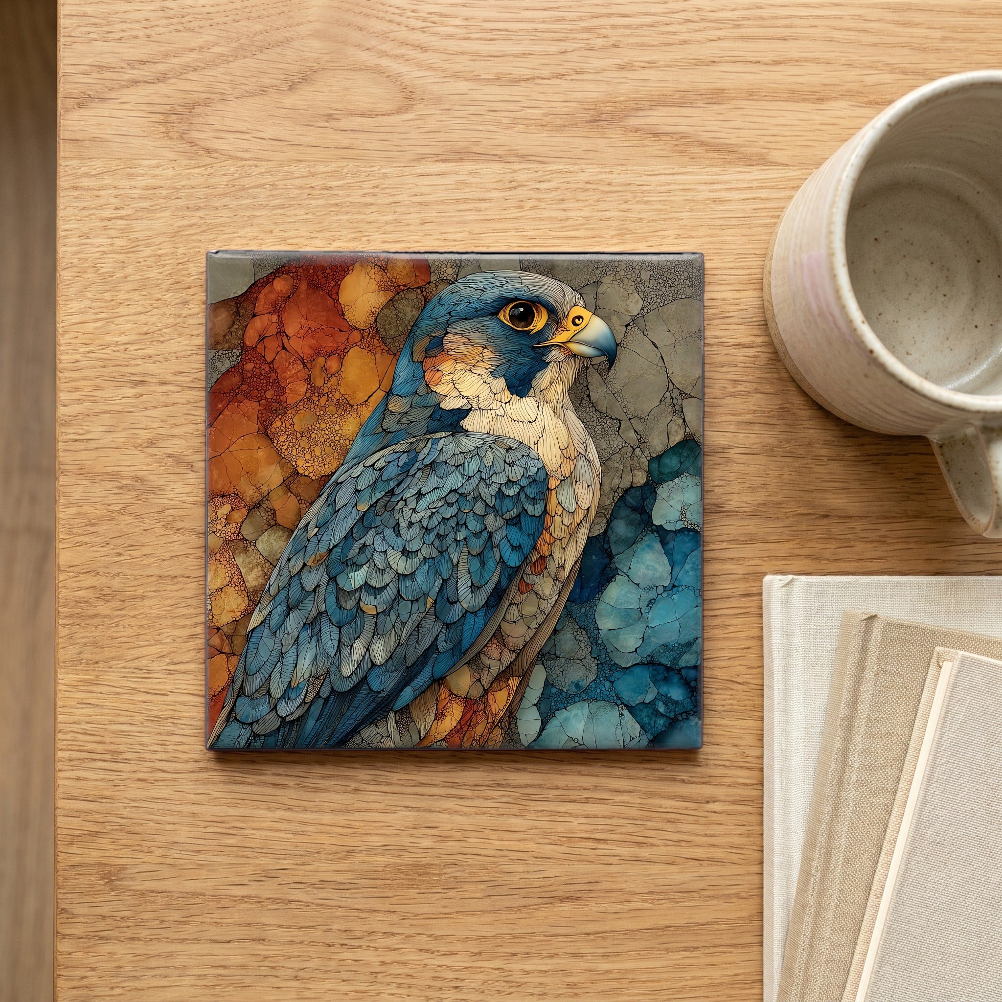 a peregrine falcon on — scale