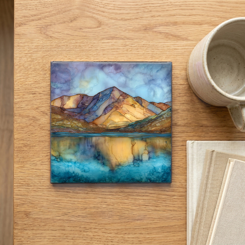 Mount Elbert highest peak Sawatch Range Ceramic Art Tile — scale