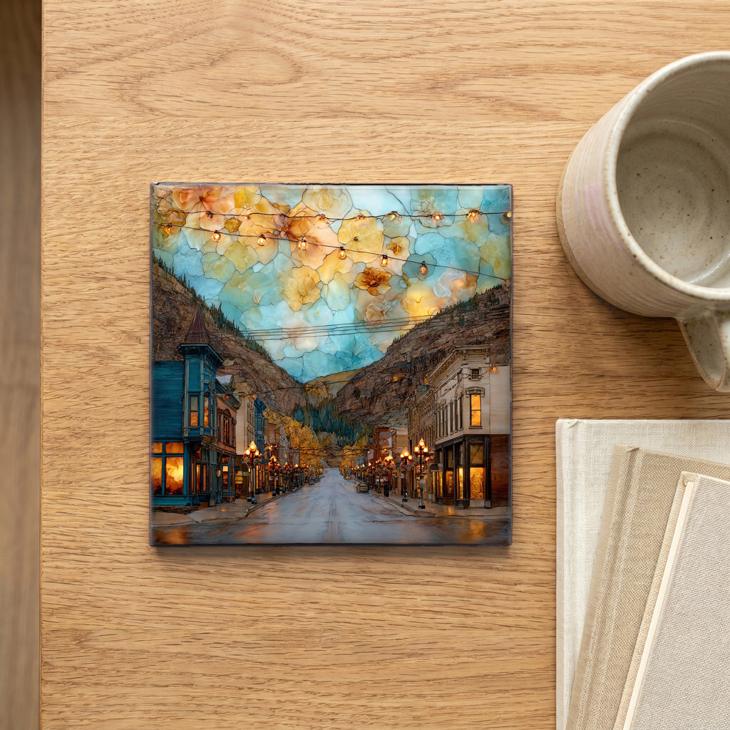 Idaho Springs mining town Front Range Ceramic Art Tile — scale