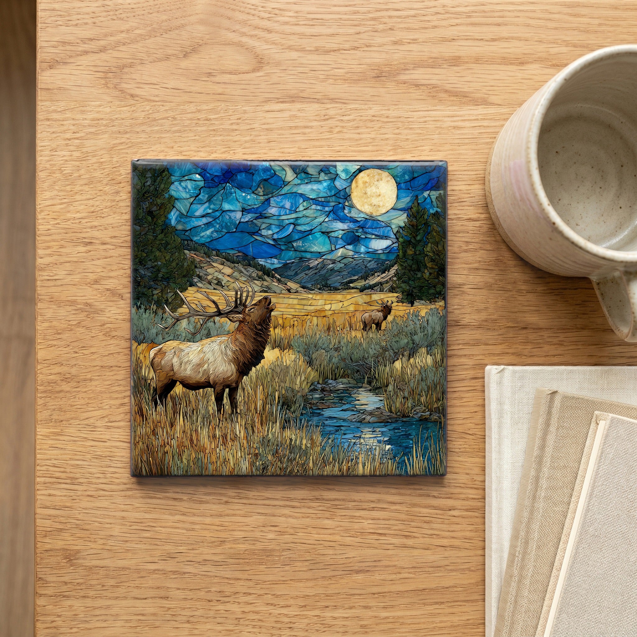 a six-by-six bull elk bugling in — scale