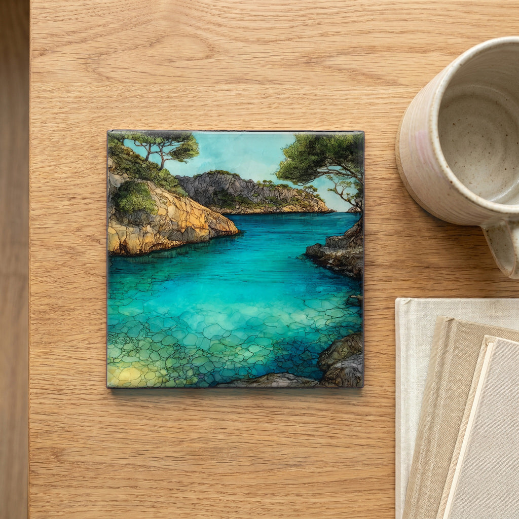 Menorca Cala Macarella turquoise cove — scale