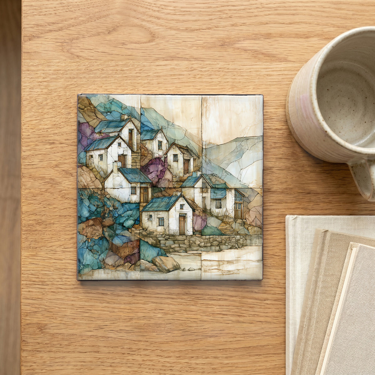 whitewashed cottages of a — scale