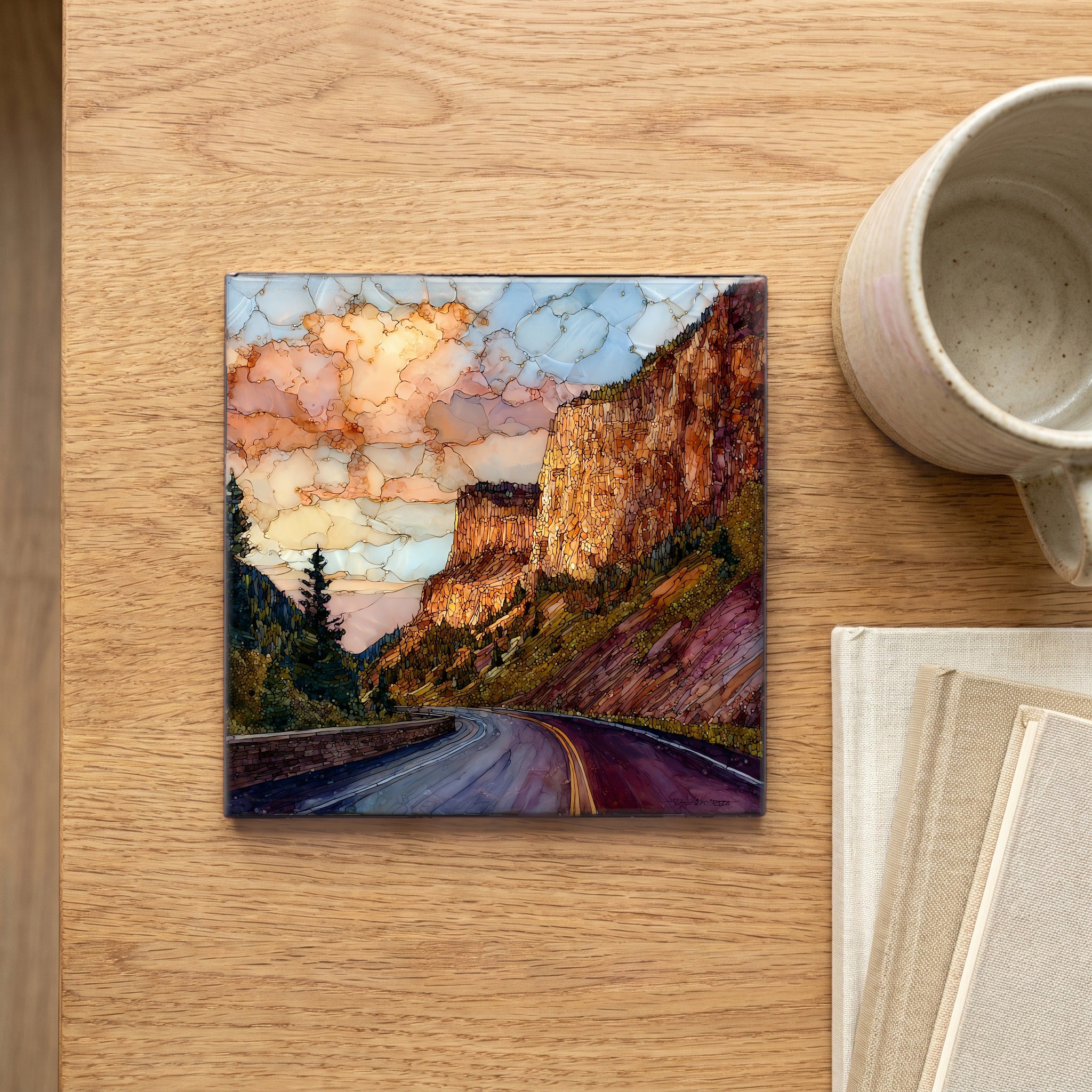 Million Dollar Highway San Juans Ceramic Art Tile — scale