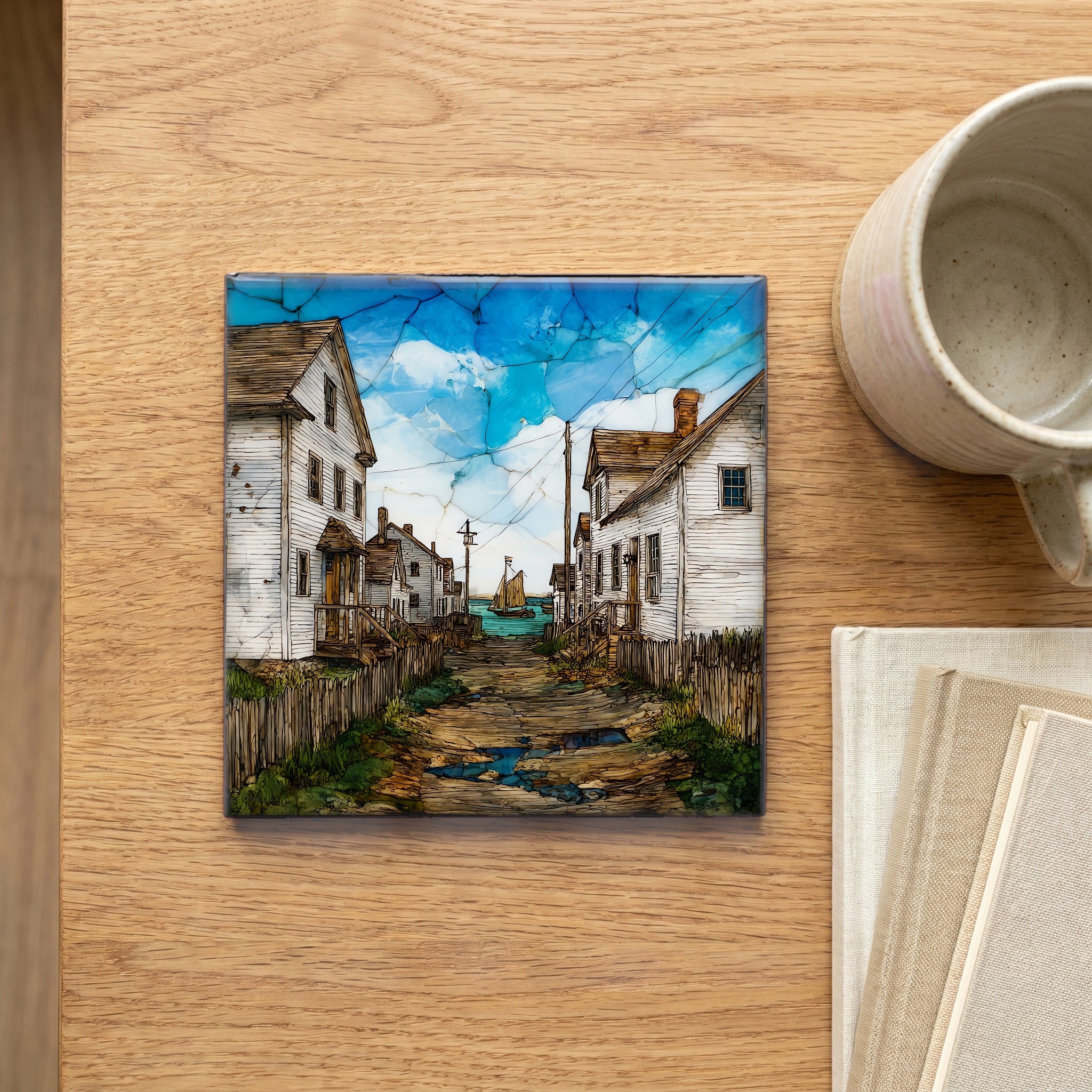 a Tangier Island village street — scale