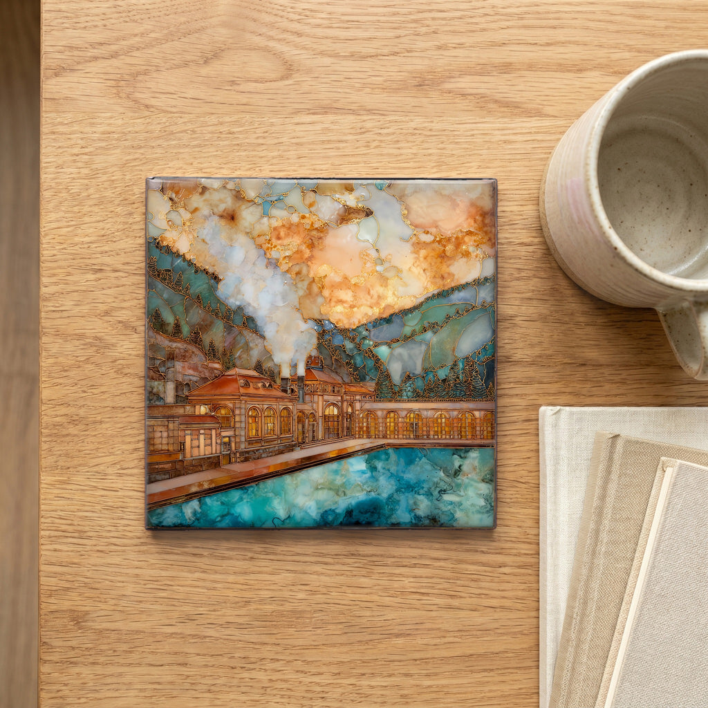 Glenwood Springs hot pool Ceramic Art Tile — scale