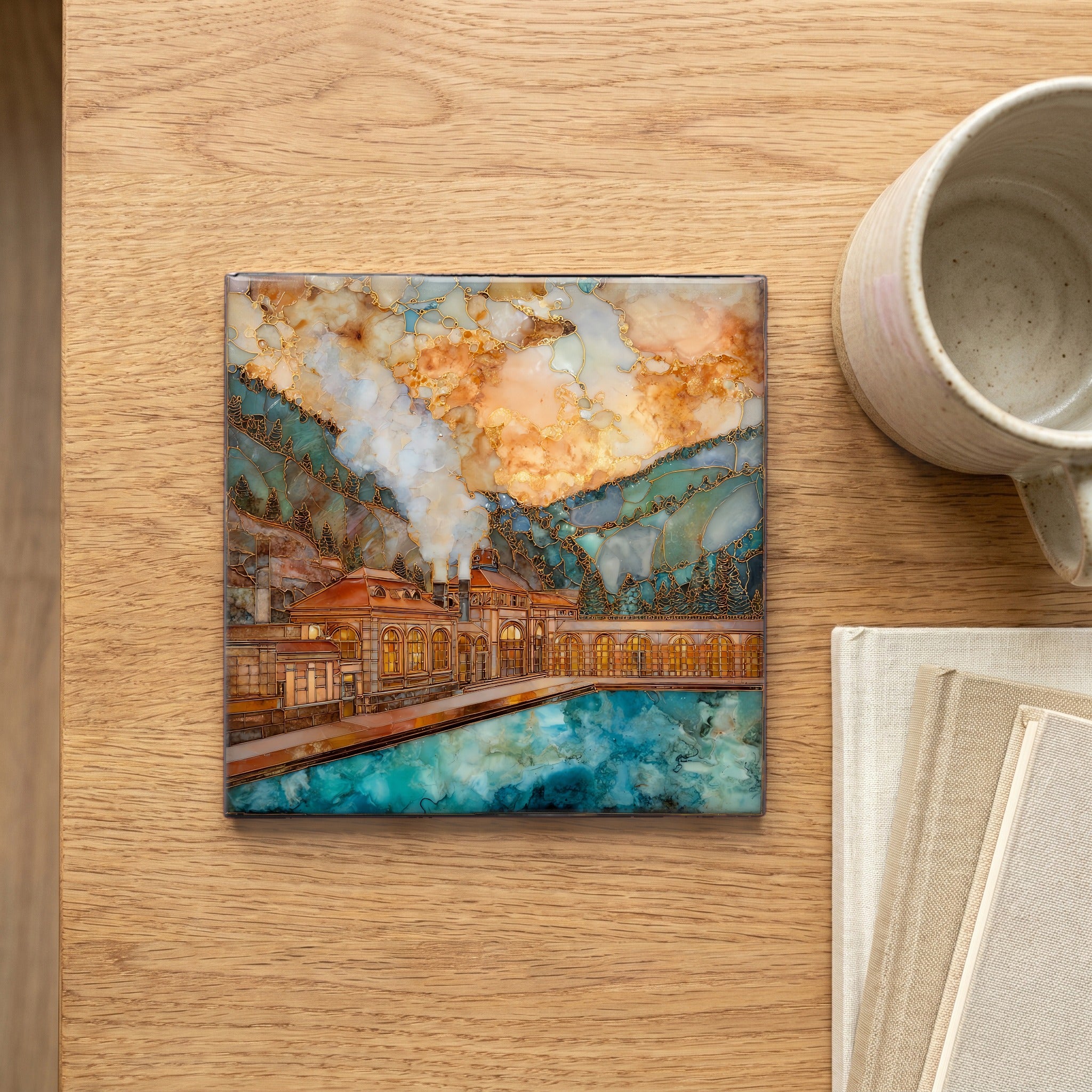 Glenwood Springs hot pool Ceramic Art Tile — scale