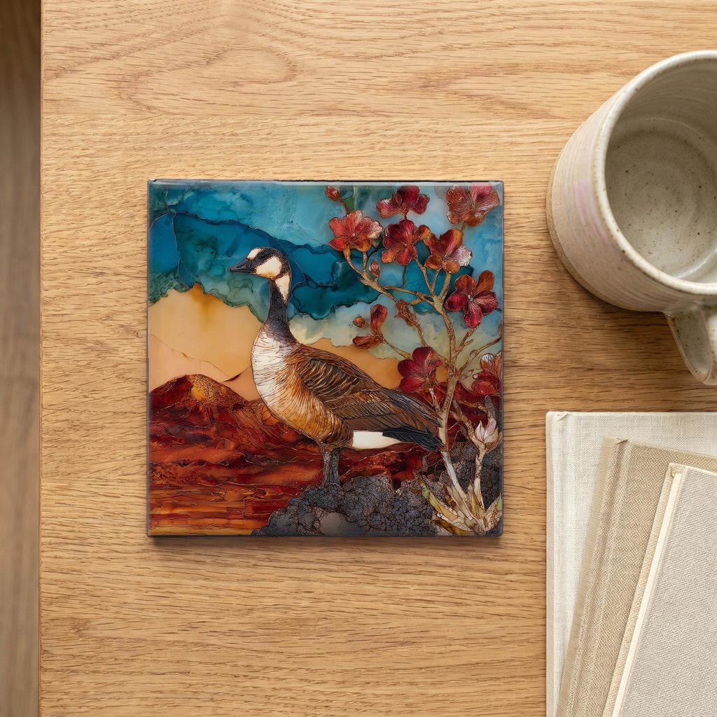 Nene Haleakala Maui Ceramic Art Tile — scale