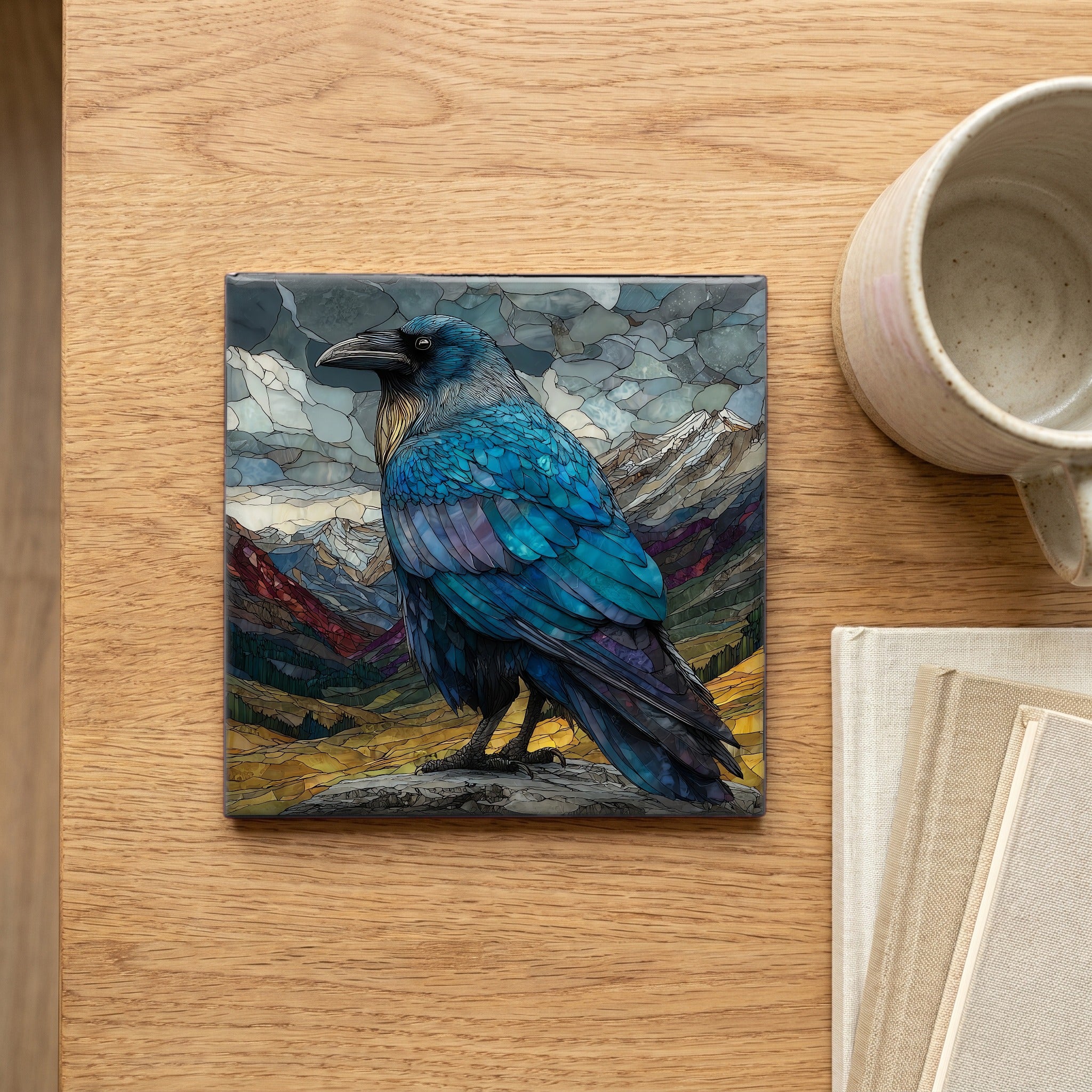 a common raven perched — scale