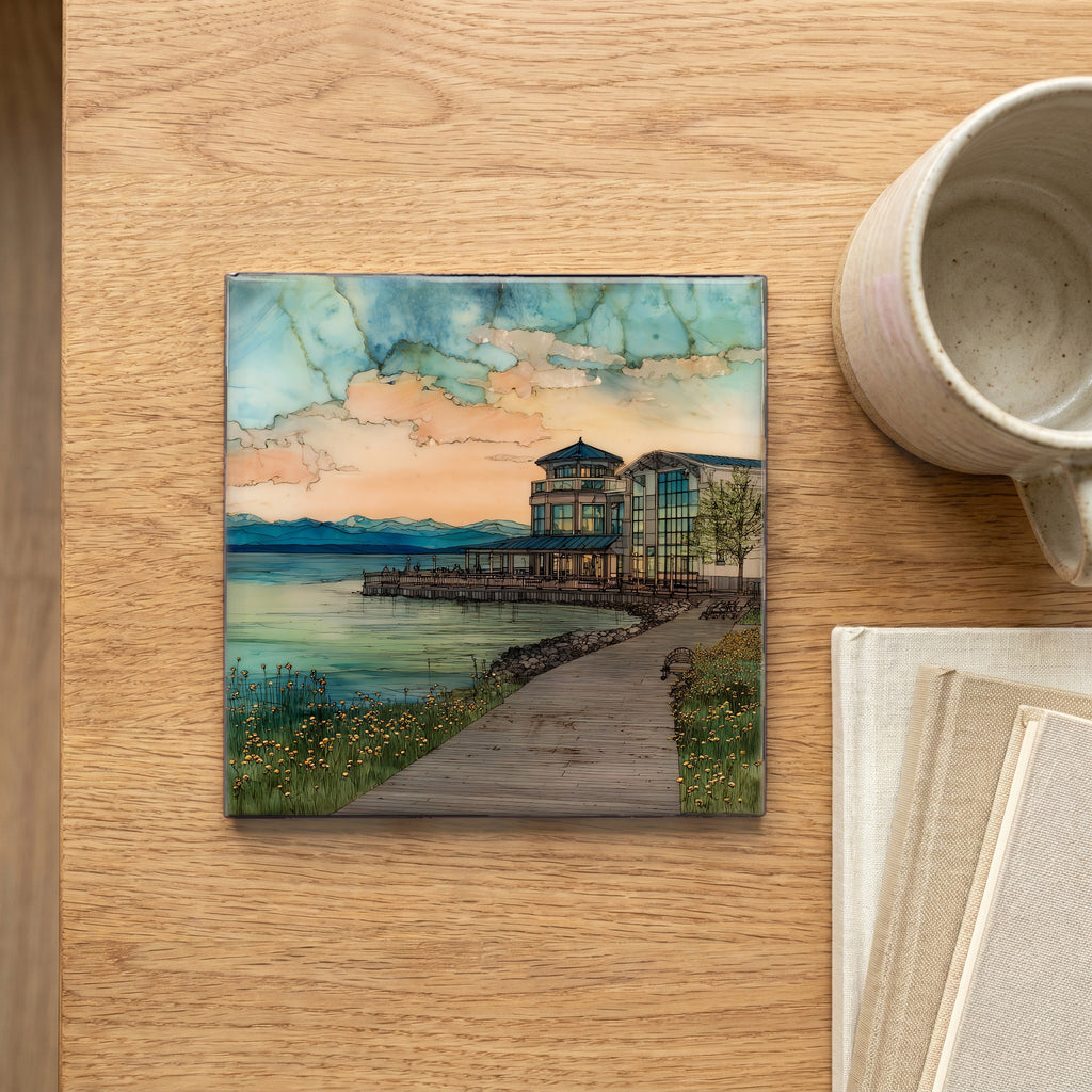 the Burlington waterfront on Lake Champlain — scale
