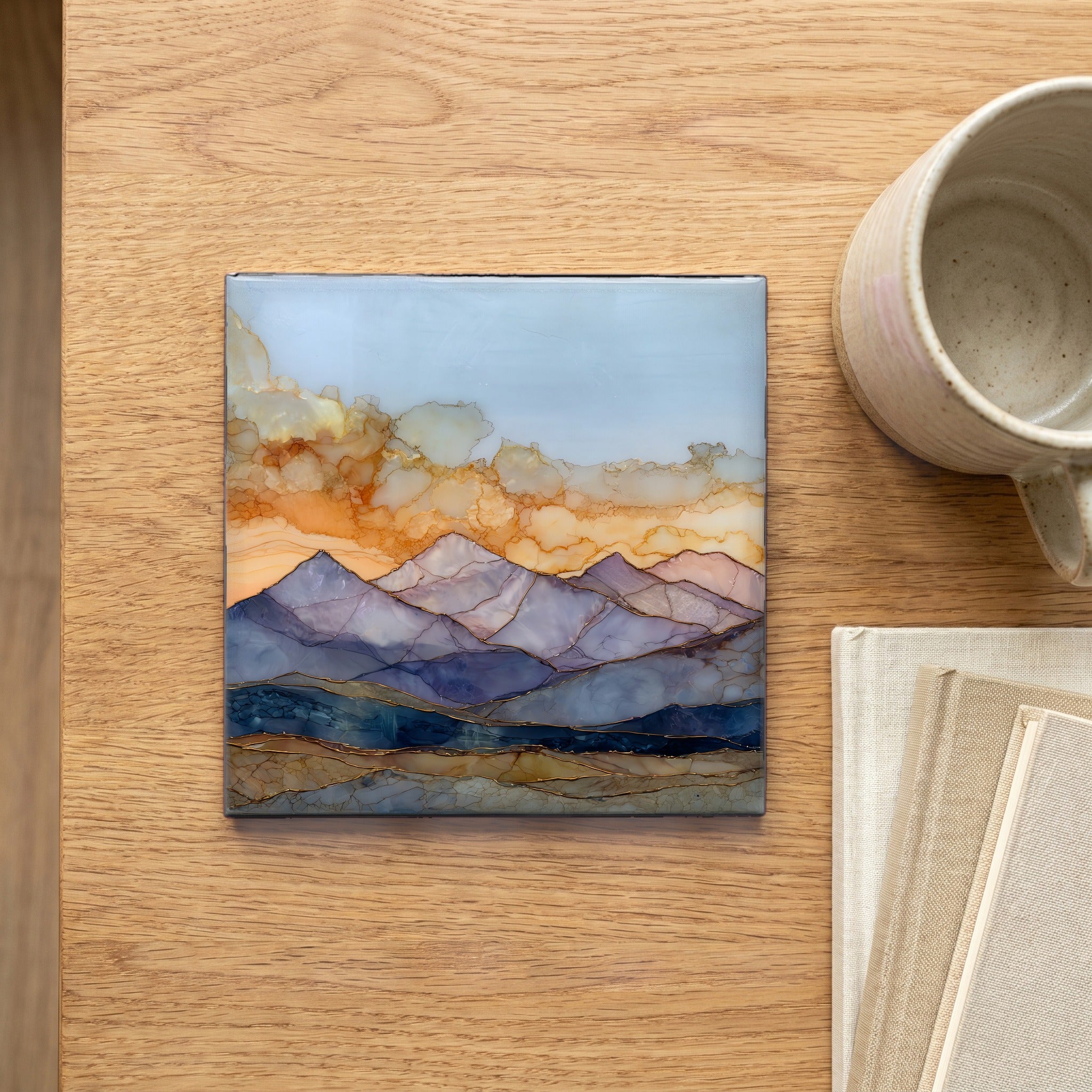 Mount Massive long ridge Sawatch Range Ceramic Art Tile — scale