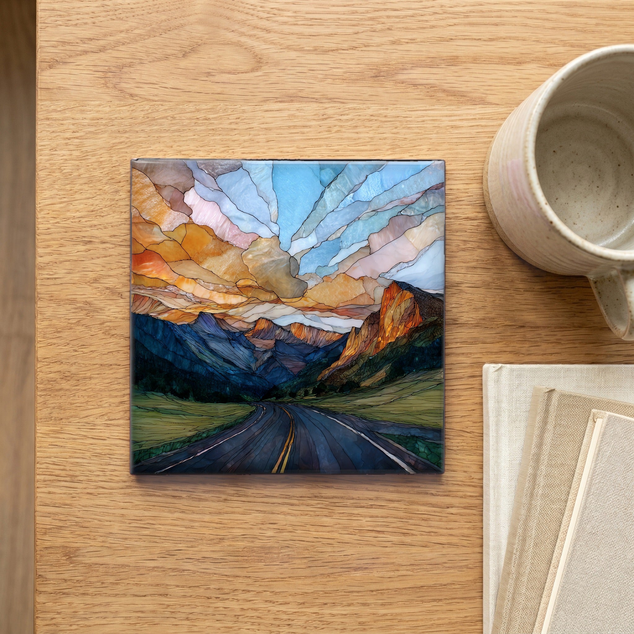 Peak to Peak Highway Front Range Ceramic Art Tile — scale