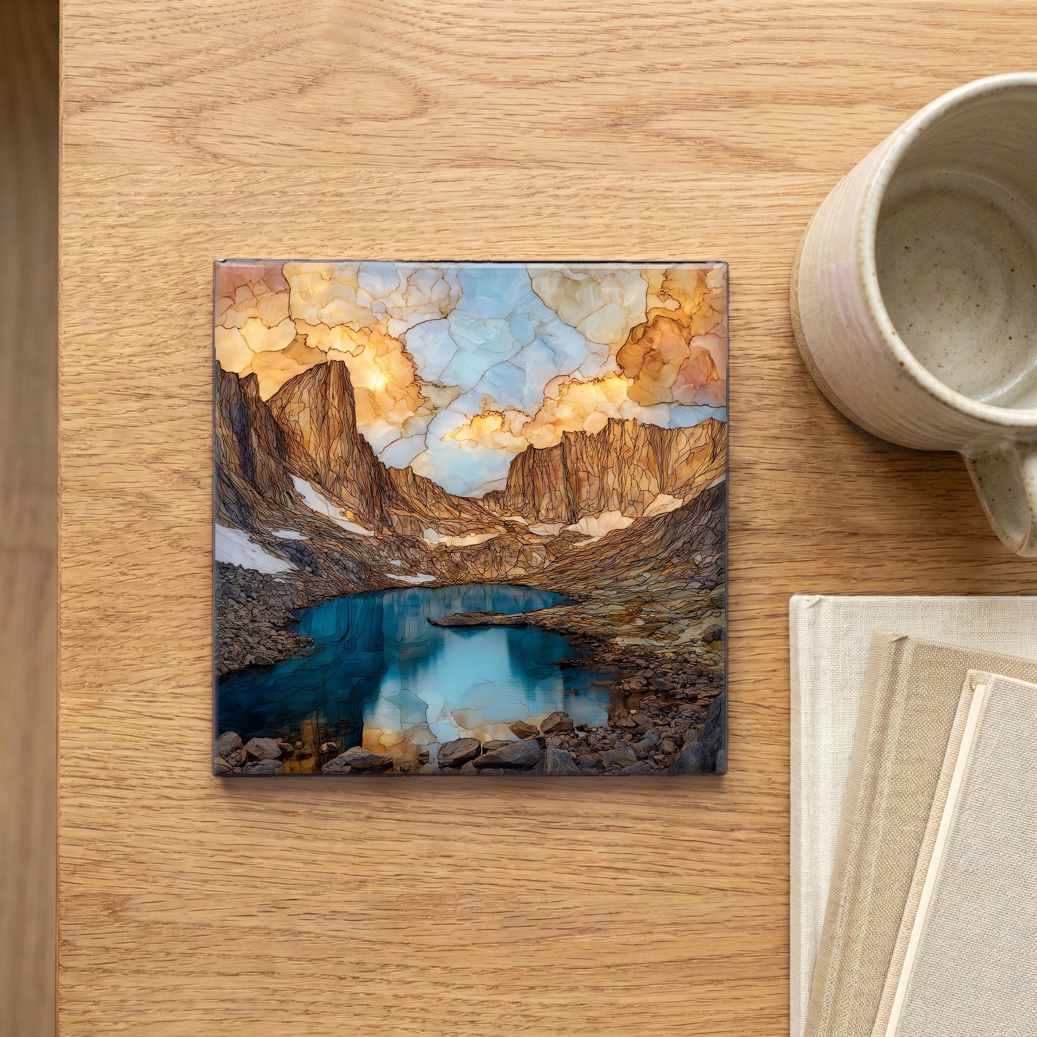 Sky Pond Rocky Mountain National Park Ceramic Art Tile — scale
