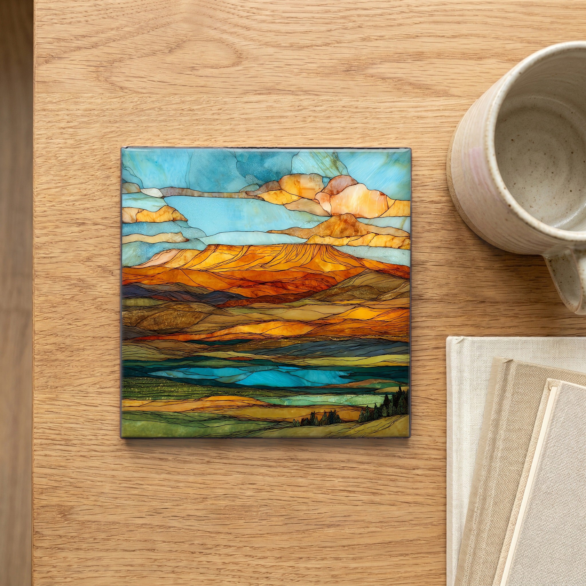 Grand Mesa Scenic Byway Ceramic Art Tile — scale