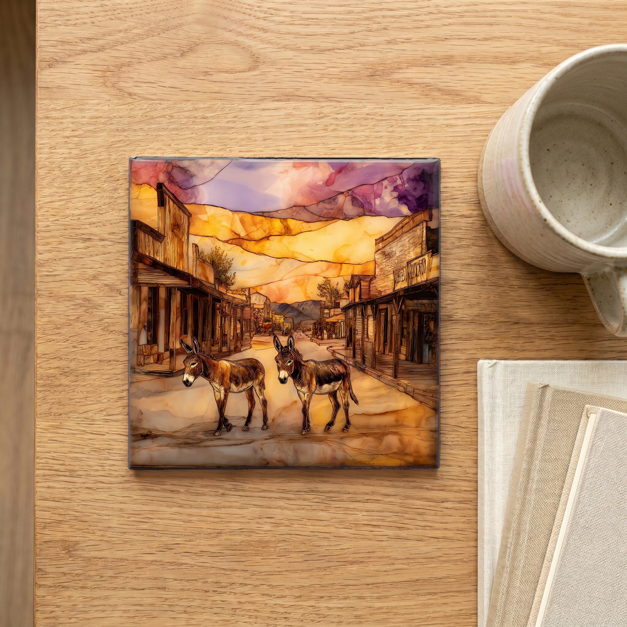 Oatman main street and burros — scale