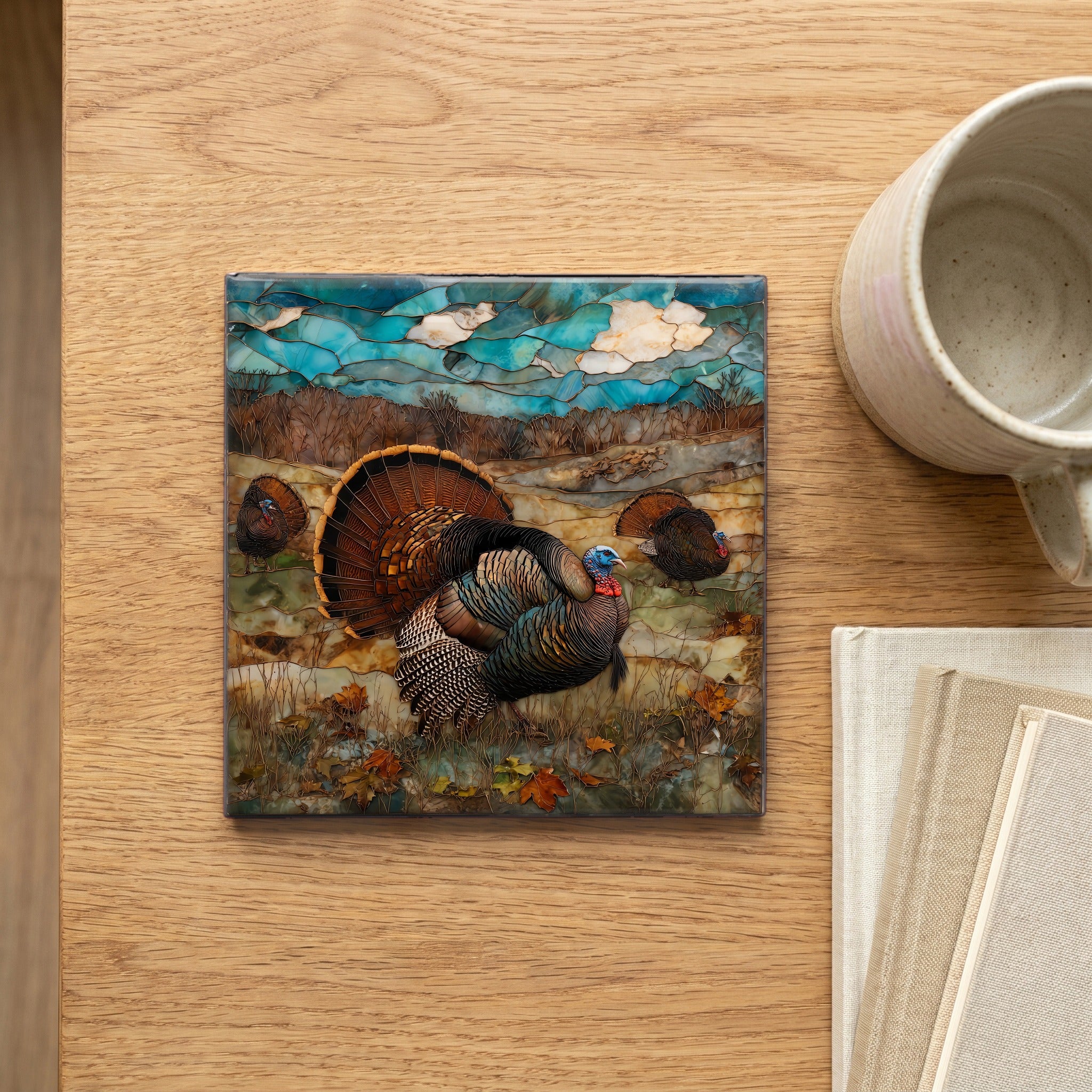 a wild turkey flock — scale