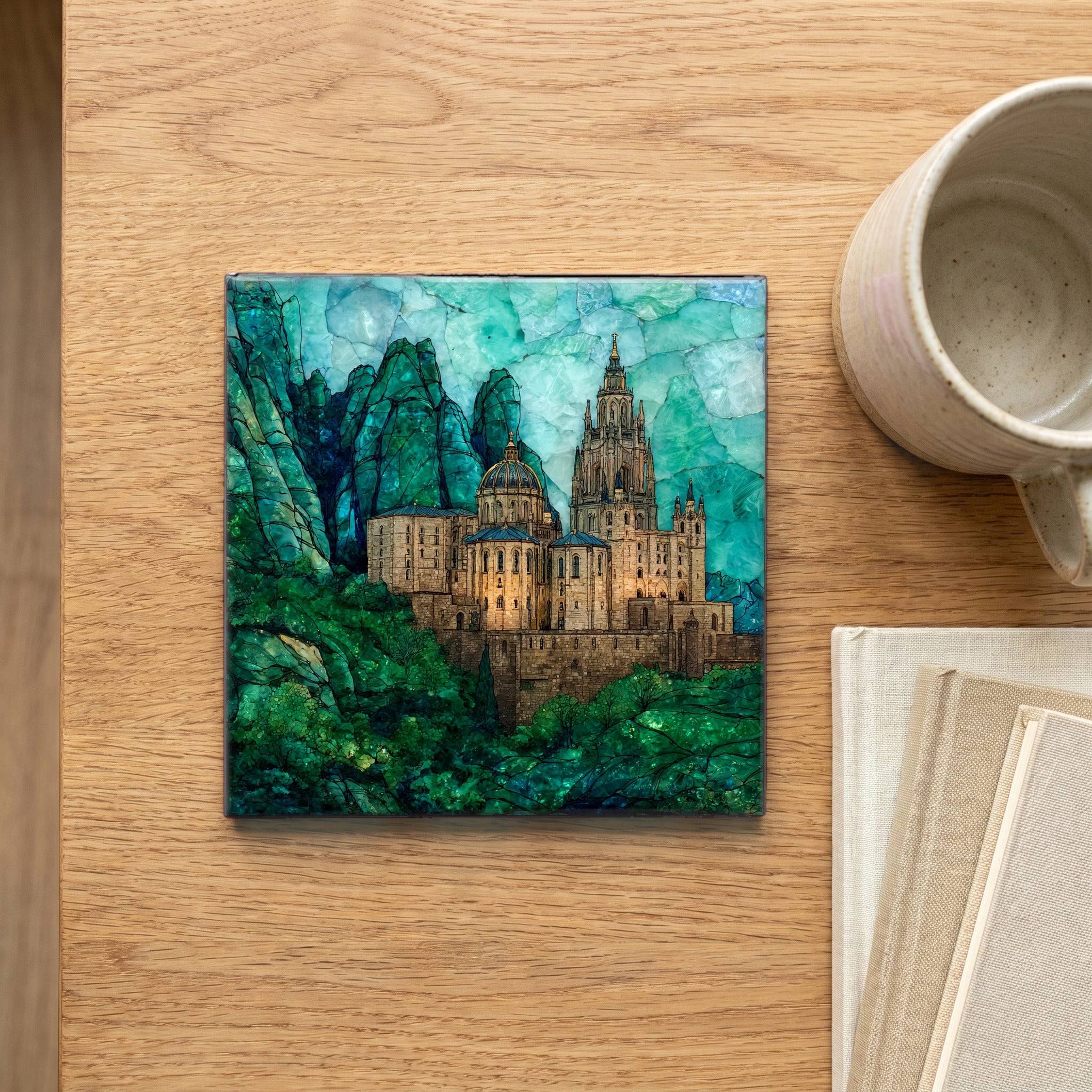 Montserrat monastery on jagged peaks — scale