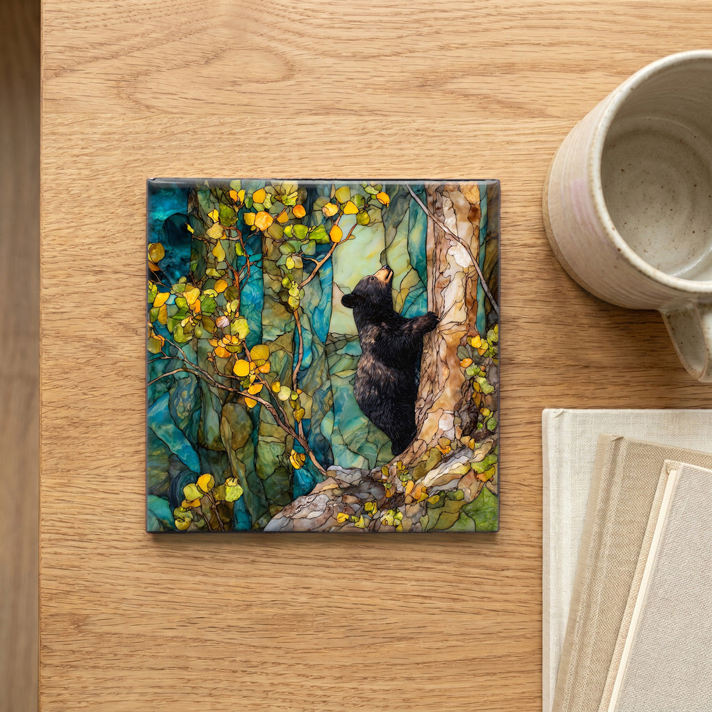 a black bear foraging — scale
