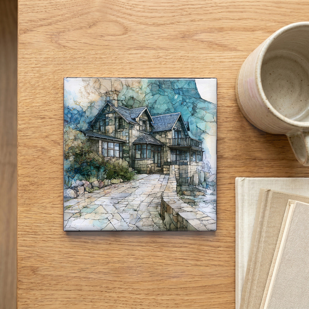 a stone seafront cottage — scale
