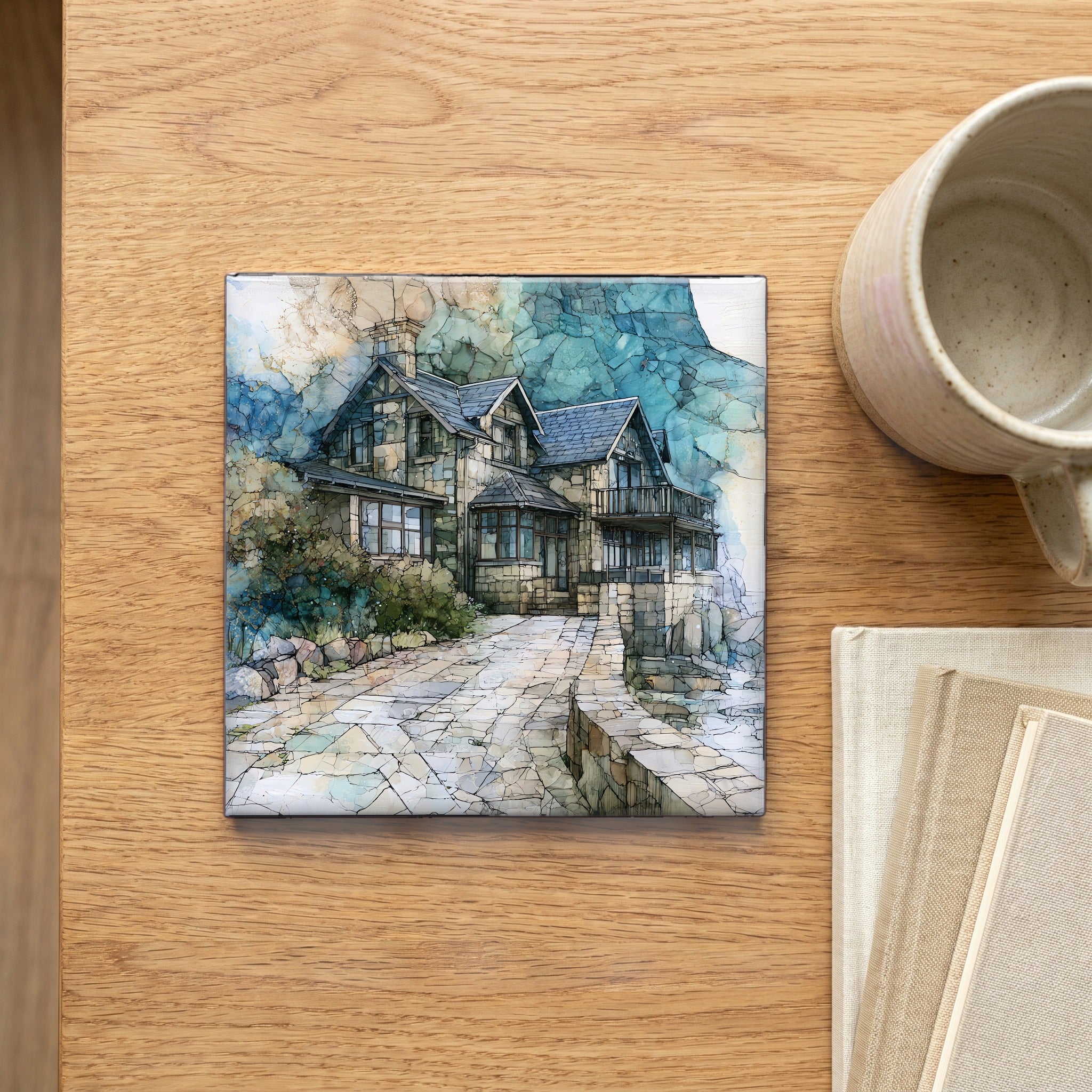 a stone seafront cottage — scale