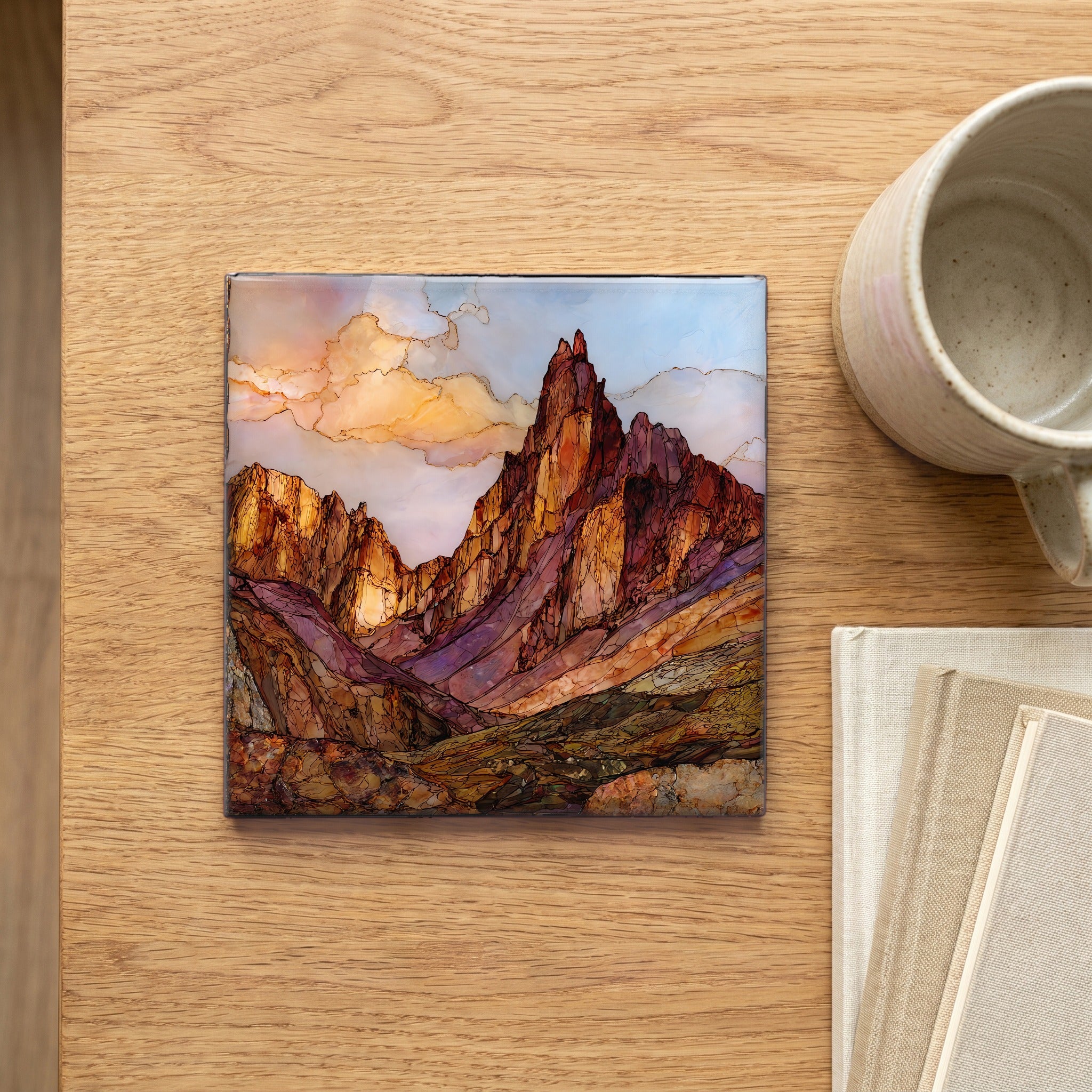 Castle Peak Elk Range Ceramic Art Tile — scale