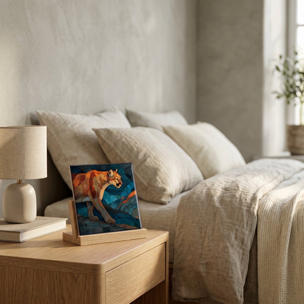 On the nightstand, catching the morning.