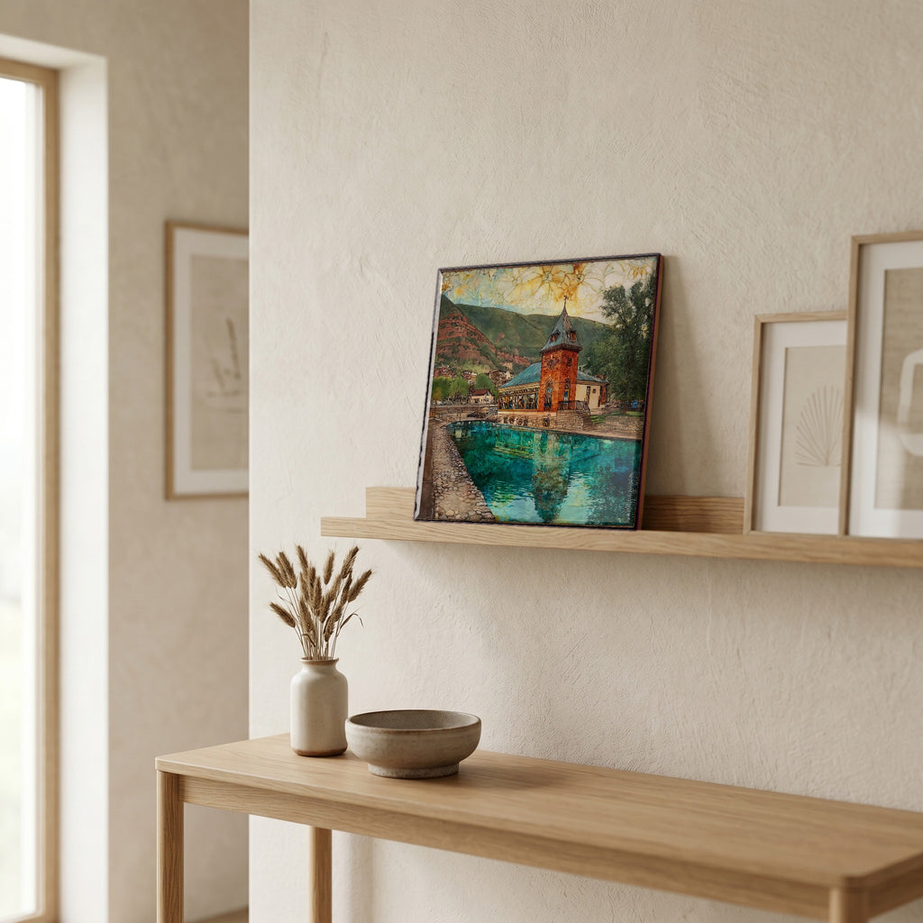 In the entryway, first thing you see.