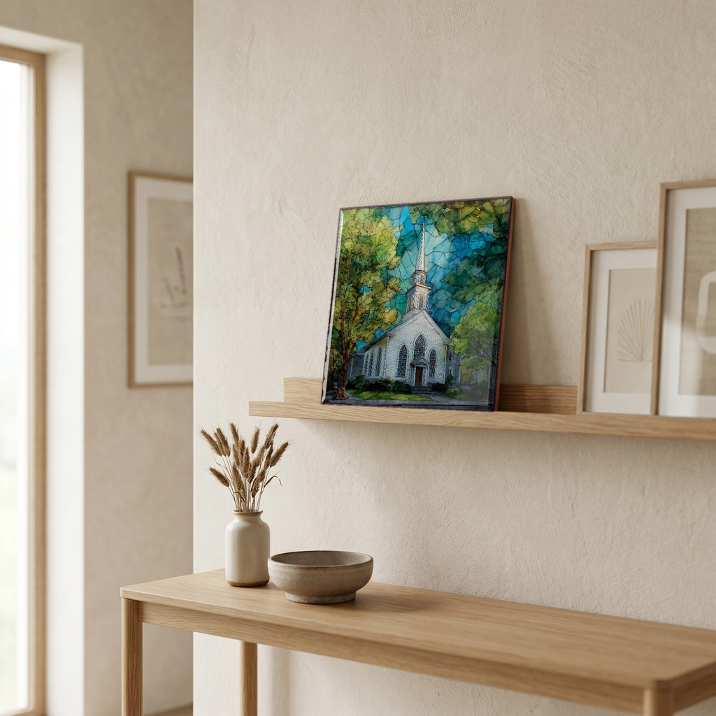 In the entryway, first thing you see.