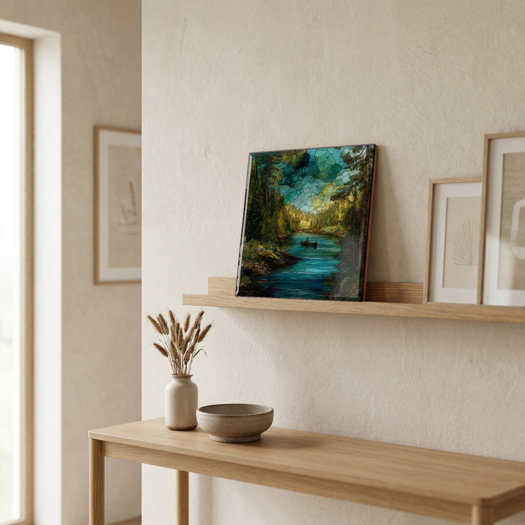 In the entryway, first thing you see.