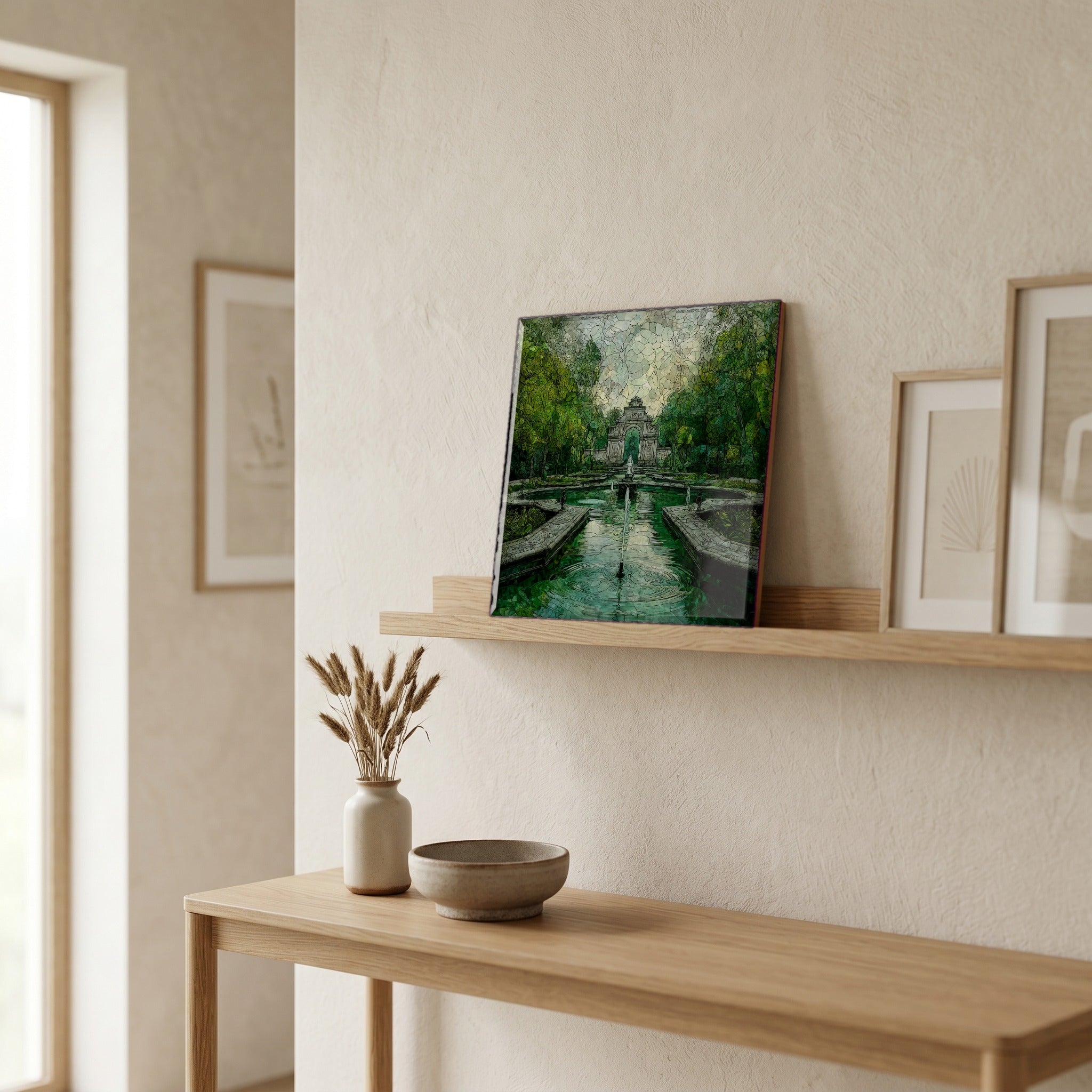 In the entryway, first thing you see.