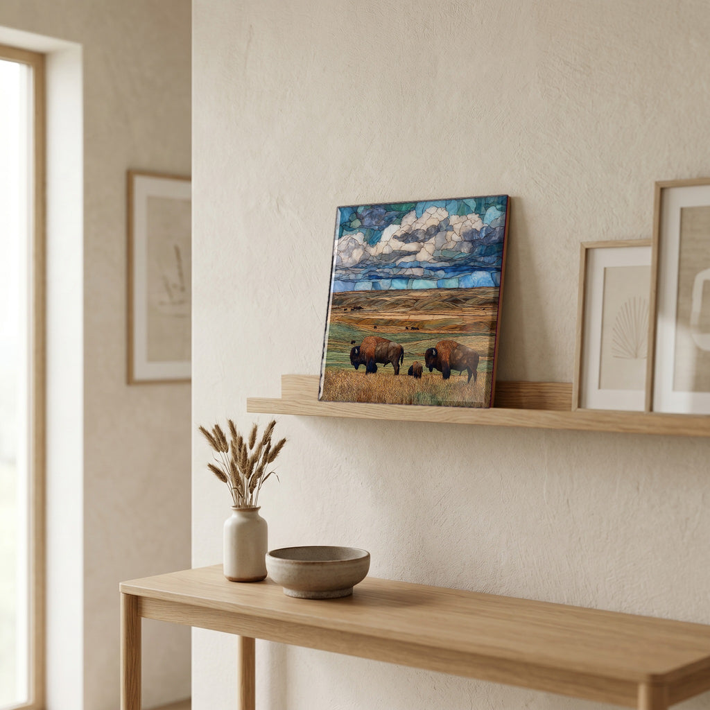 In the entryway, first thing you see.