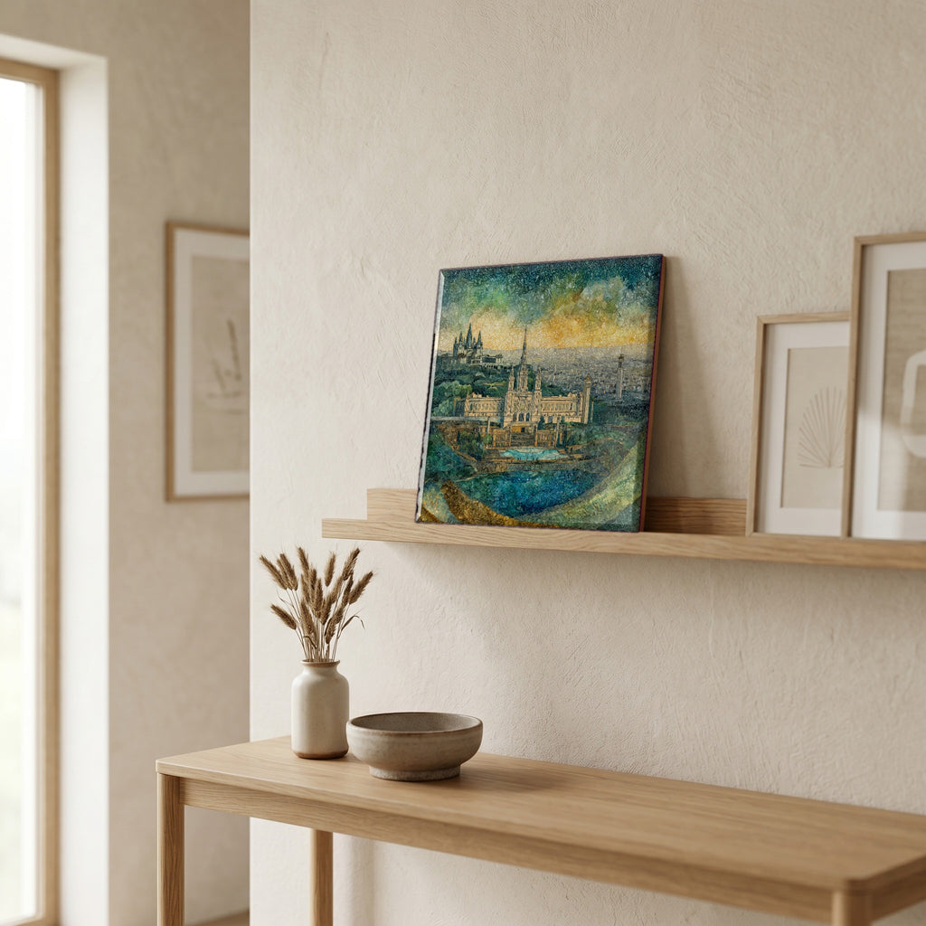 In the entryway, first thing you see.