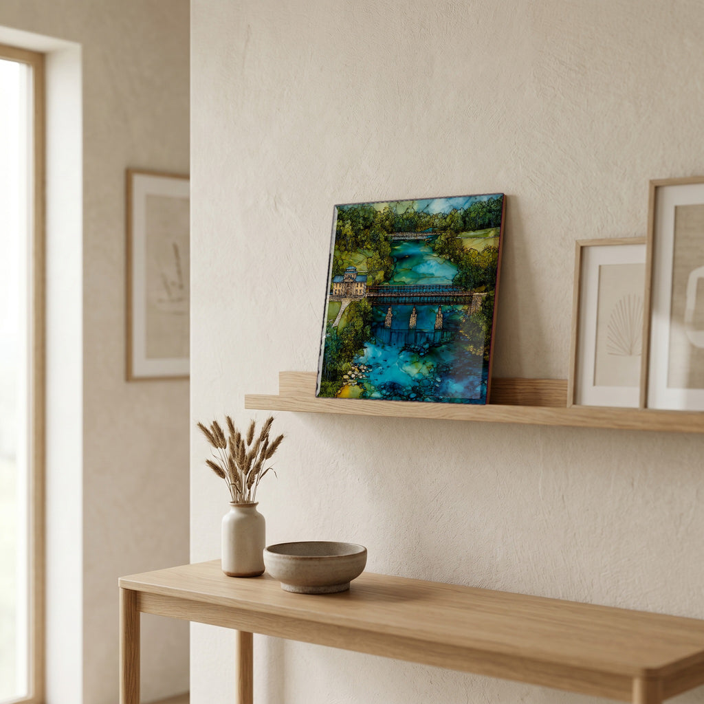 In the entryway, first thing you see.