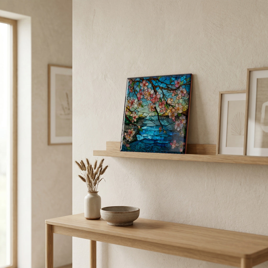 In the entryway, first thing you see.