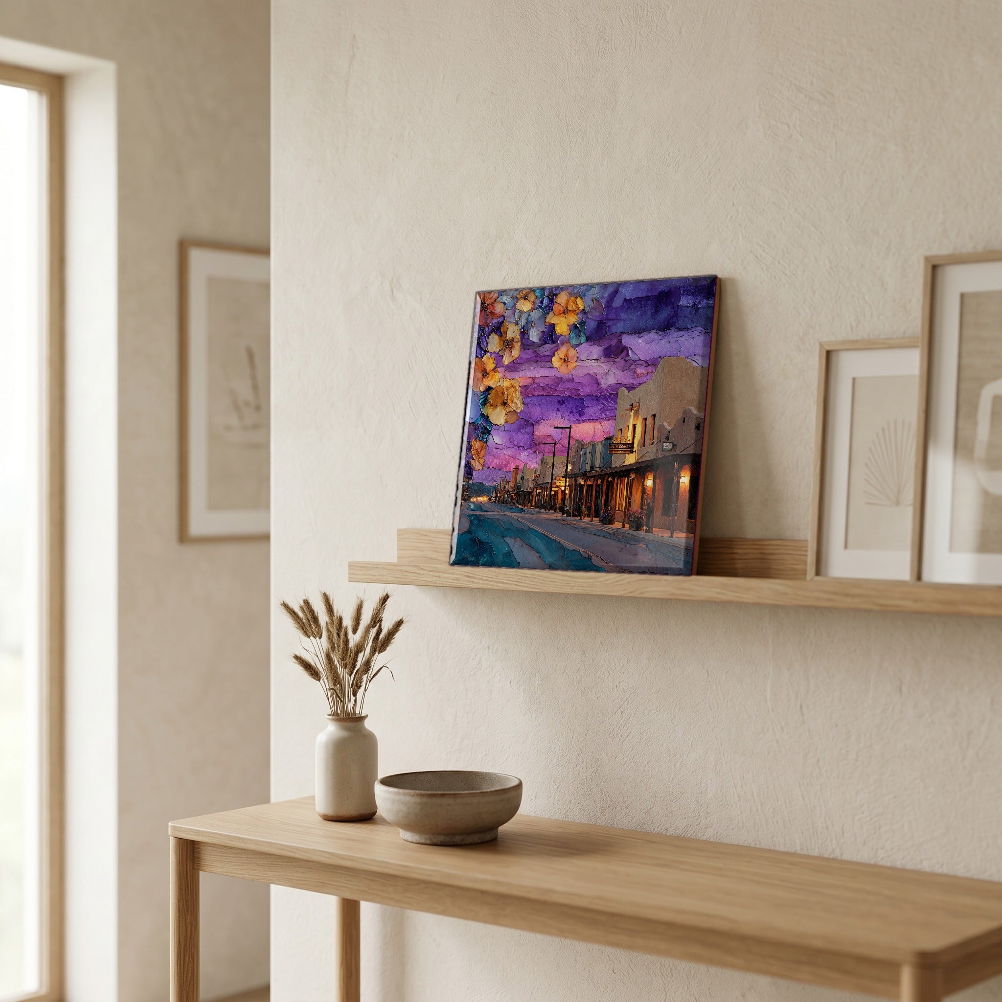 In the entryway, first thing you see.