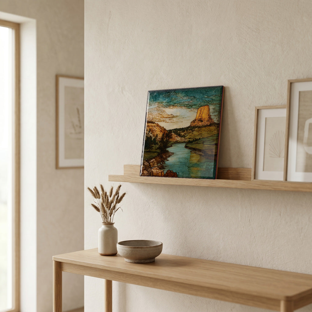 In the entryway, first thing you see.