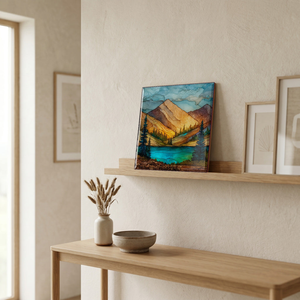 In the entryway, first thing you see.