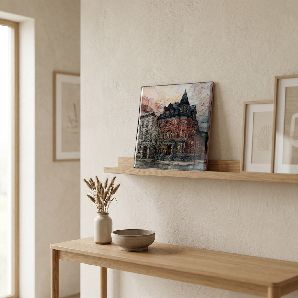 In the entryway, first thing you see.