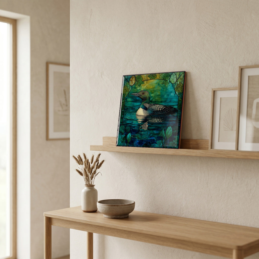 In the entryway, first thing you see.