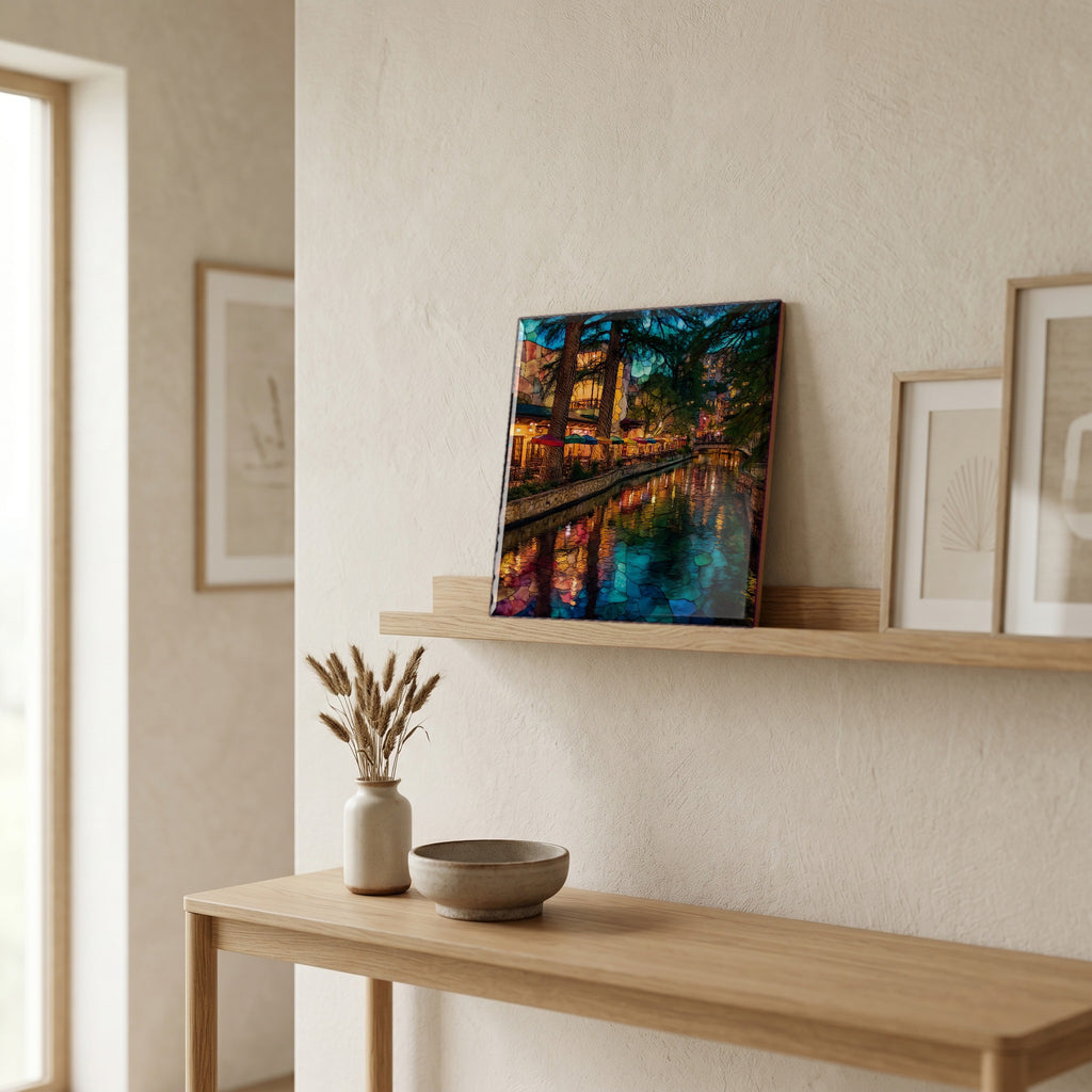 In the entryway, first thing you see.