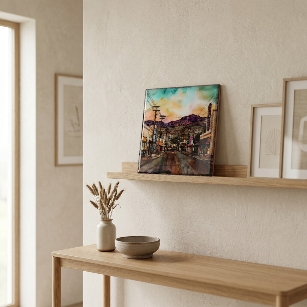 In the entryway, first thing you see.