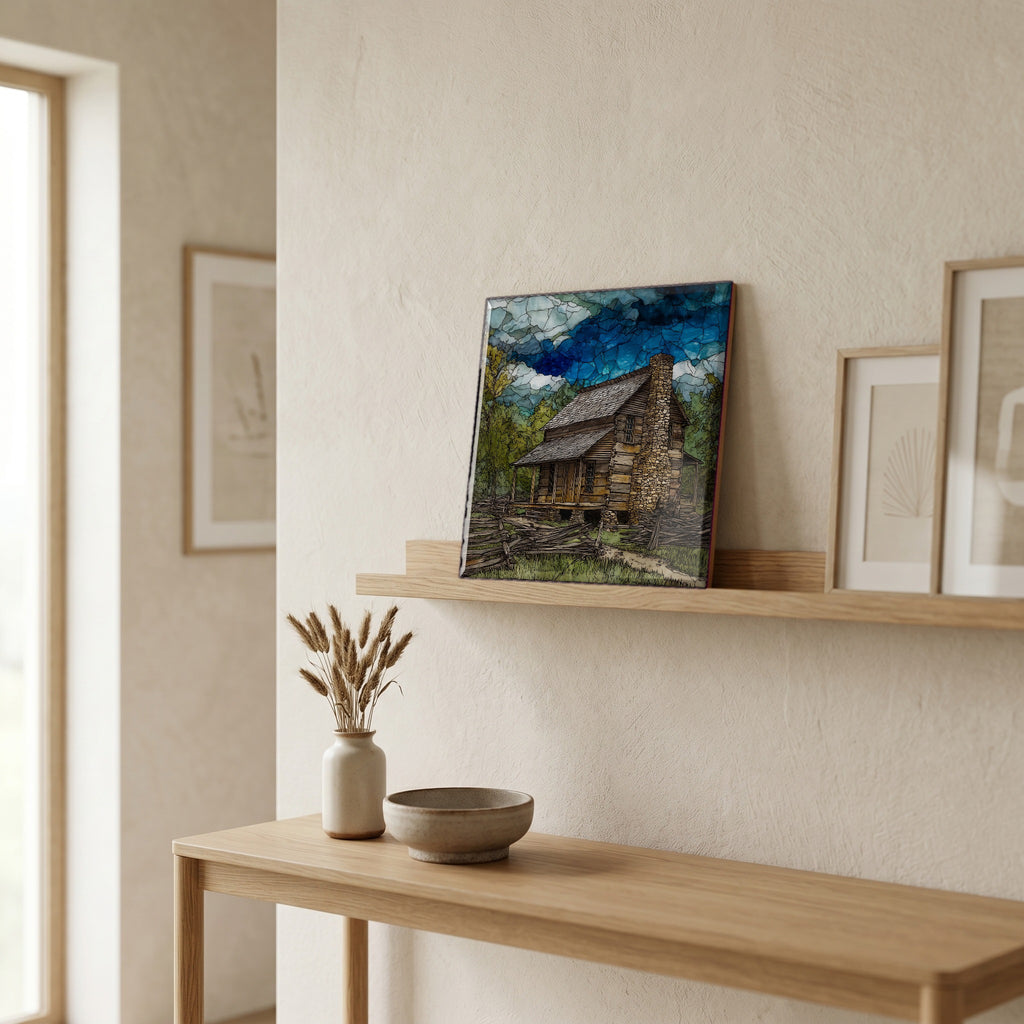 In the entryway, first thing you see.