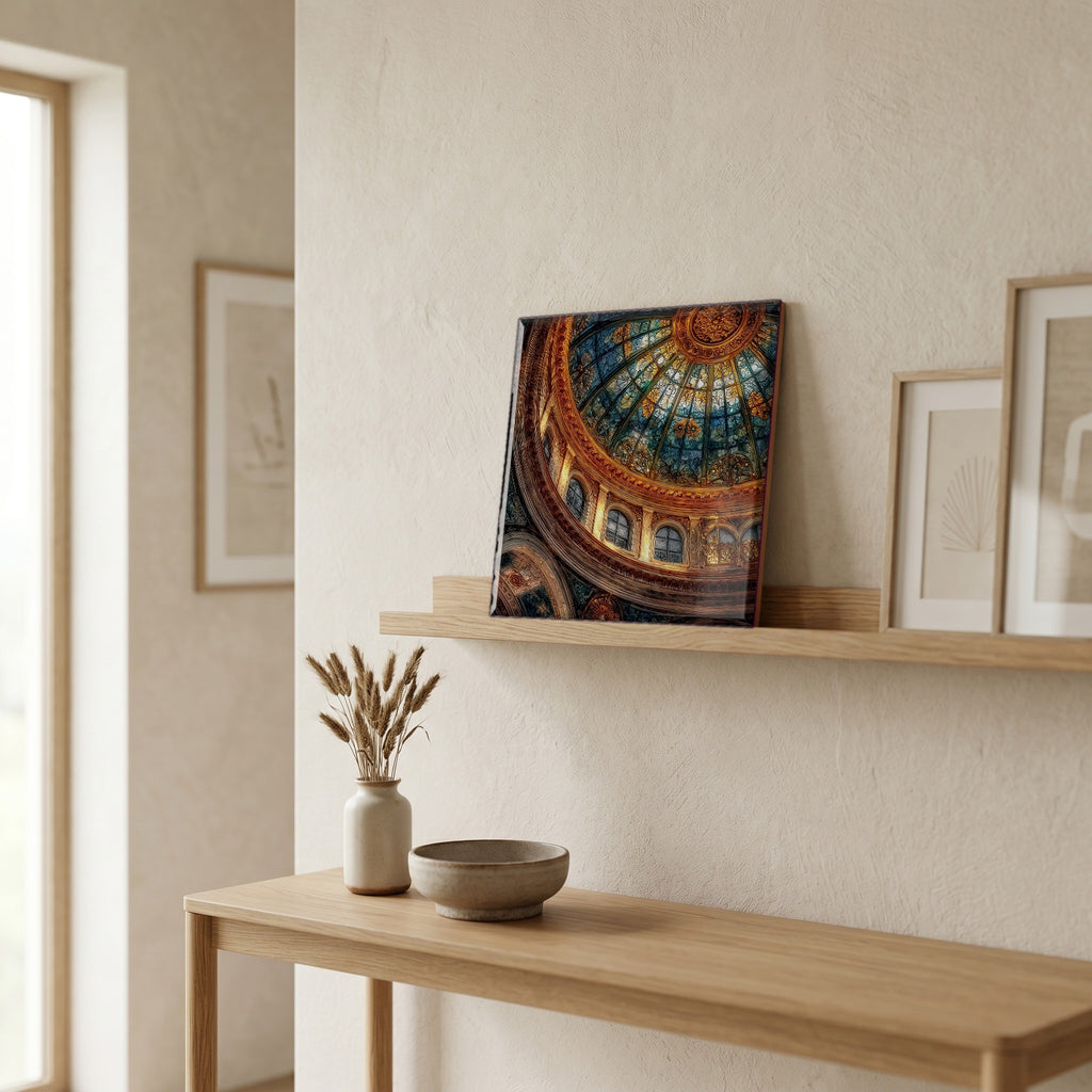 In the entryway, first thing you see.