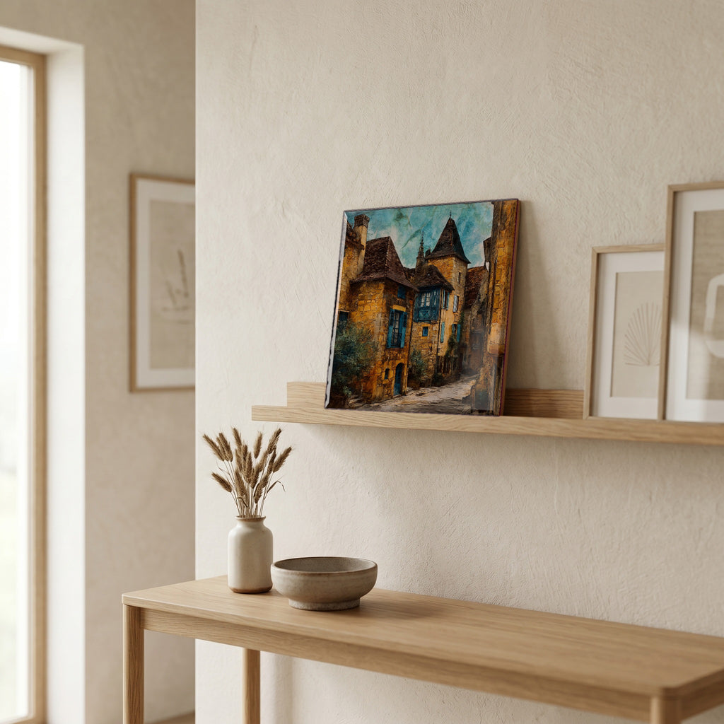 On a picture ledge, where the light comes in.