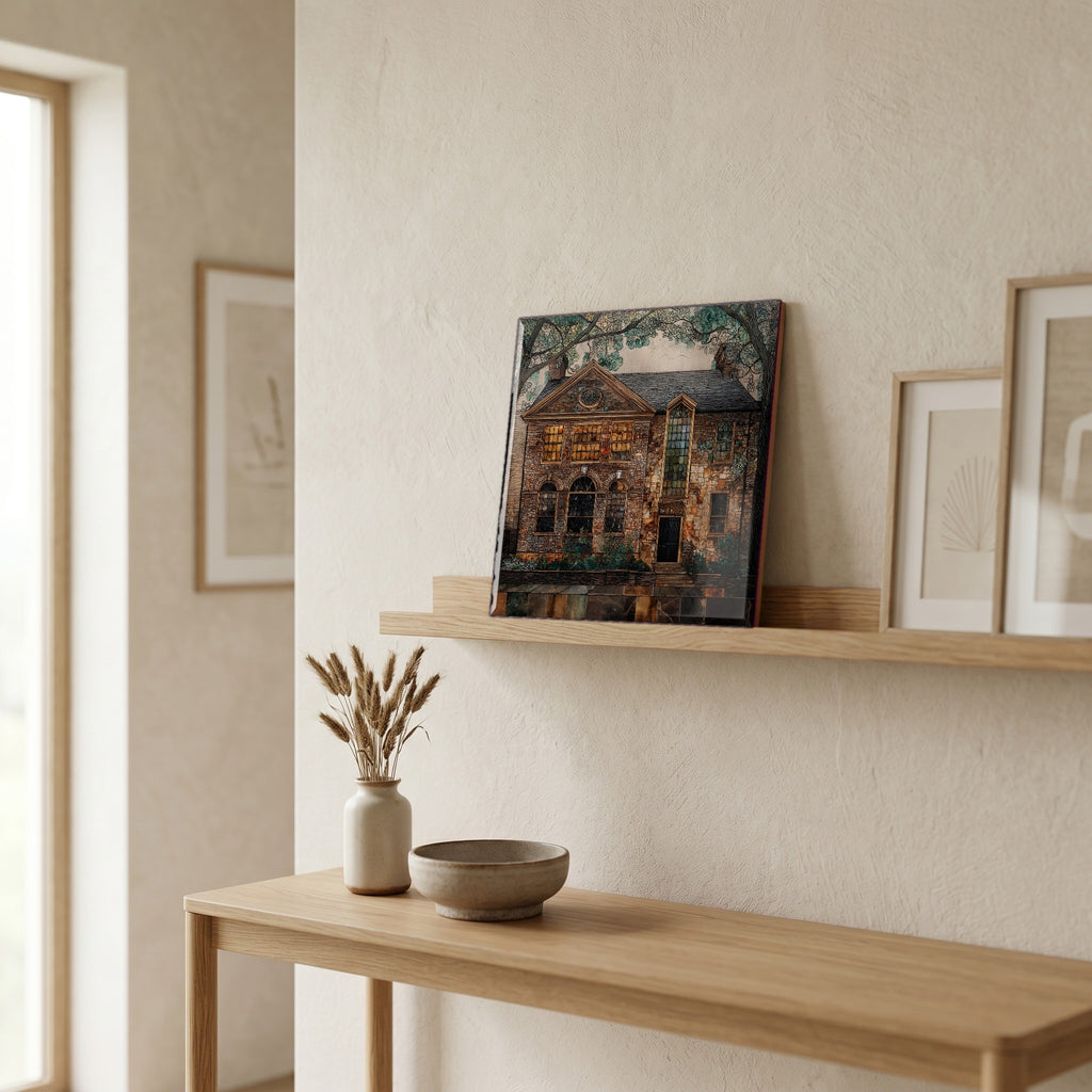 In the entryway, first thing you see.