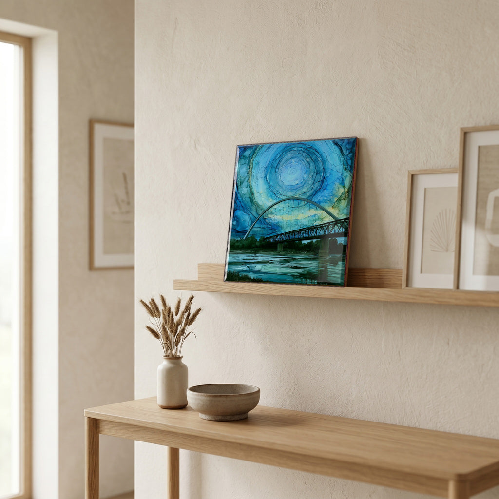 In the entryway, first thing you see.