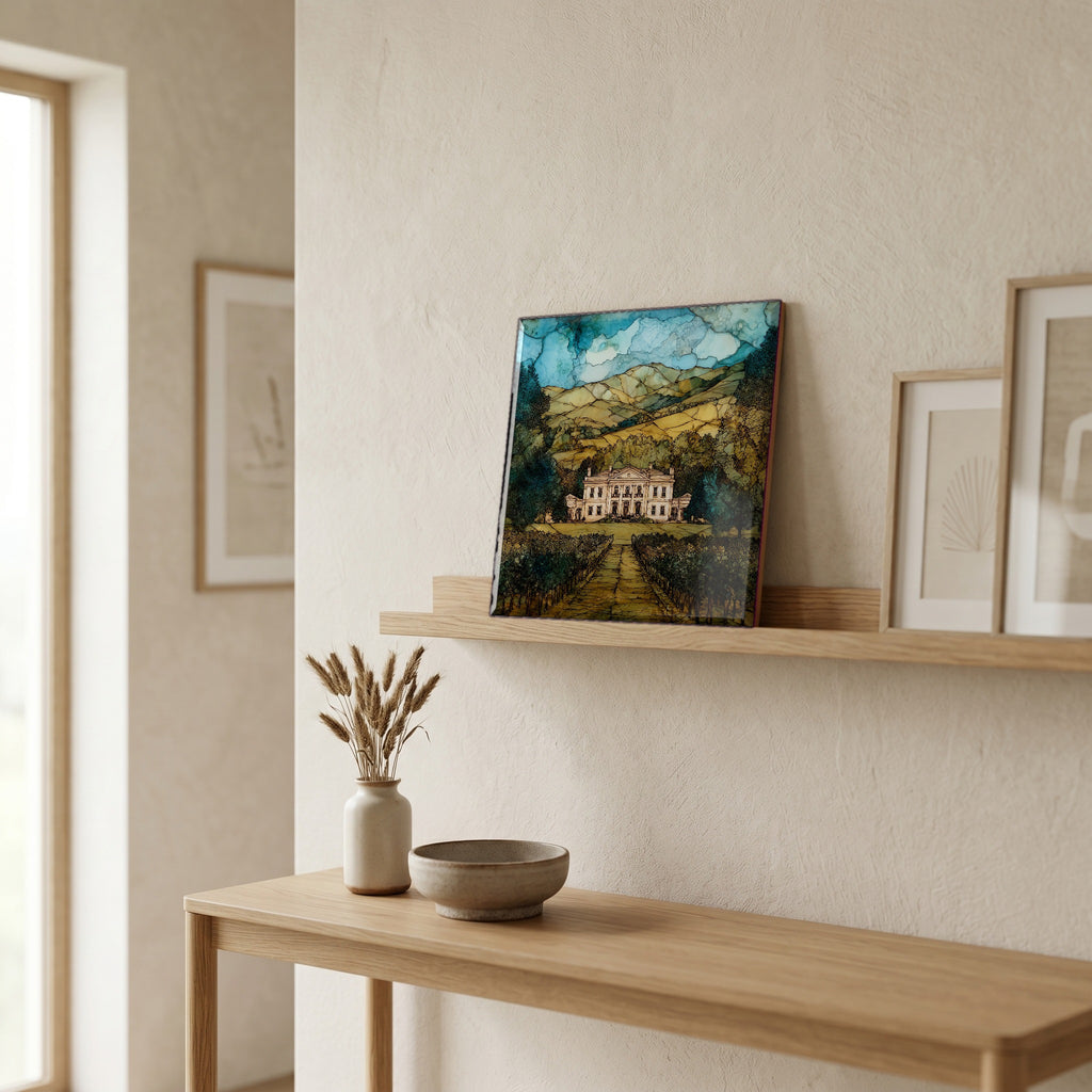 In the entryway, first thing you see.