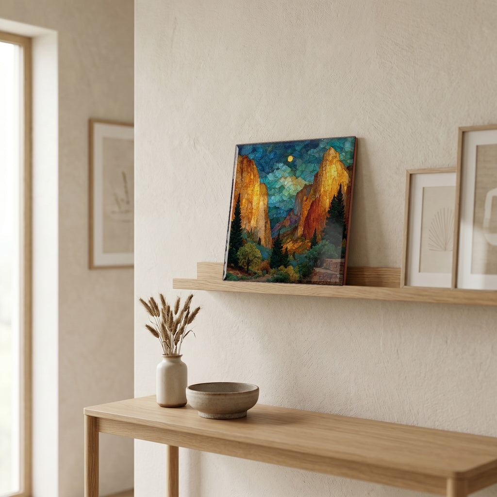 In the entryway, first thing you see.
