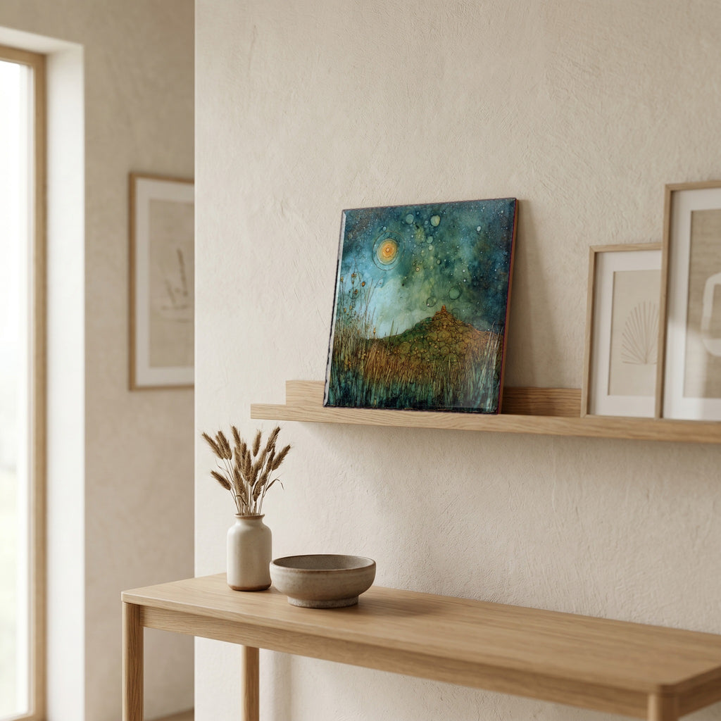 In the entryway, first thing you see.