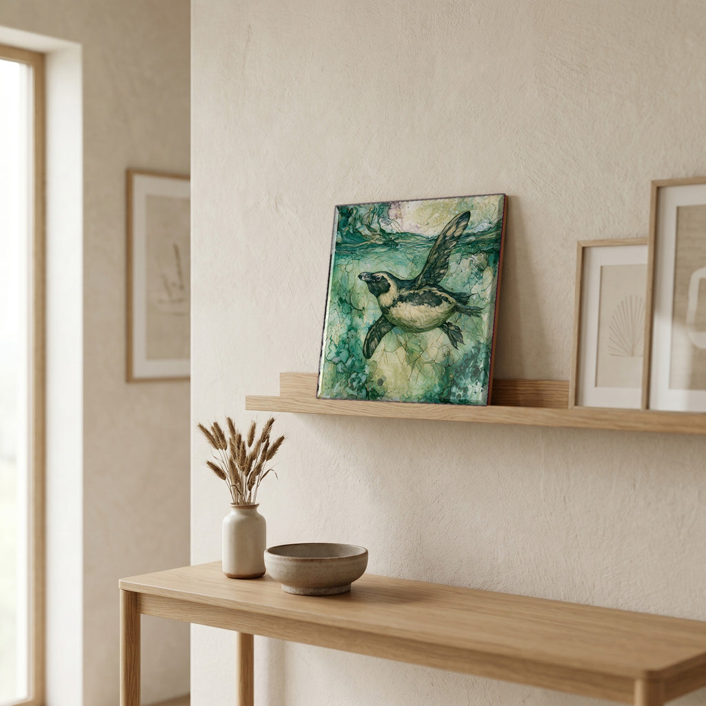 In the entryway, first thing you see.